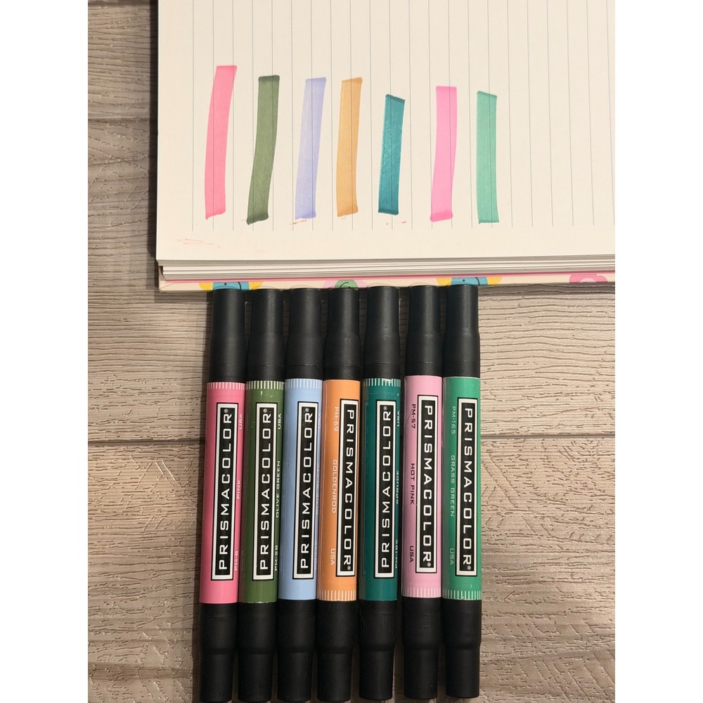Prismacolor Premier Double Ended Art Markers Set of 7 Chisel Fine Tip Multi